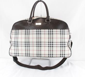 Burberry Beige Canvas Boston Bag (Pre-Owned)