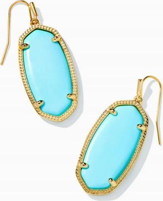 Kendra Scott Womens Faceted Elle Drop Earrings In Gold/blue Magnesite