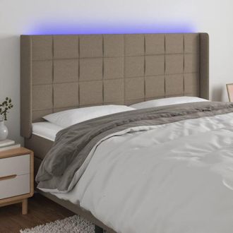 vidaXL Cabecero Con Led De Tela Gris Taupe 163x16x118/128 Cm Vidaxl