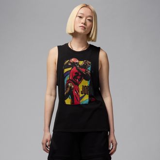 Nike Jordan Womens Jordan Sleeveless Graphic T-Shirt in Black | HJ0199-010