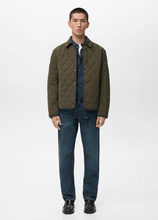 Mango Giacca trapuntata water repellent oliva - Uomo - M - MANGO MAN