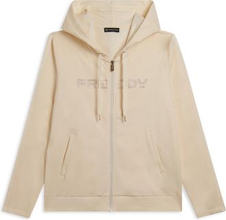 Freddy Felpa da donna con zip, cappuccio e banda logata