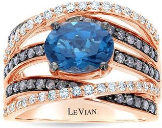 Le Vian 14K Strawberry Gold 2.78 Ct. Tw. Diamond & London Blue Topaz Ring