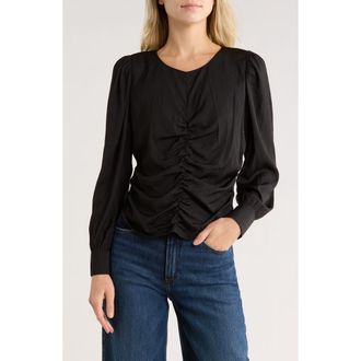 Desigual Long Sleeve Woven Top in Black at Nordstrom Rack, Size X-Small