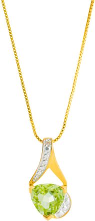 MAX + STONE 14k Yellow Gold Plated 8mm Cushion Cut Birthstone Solitaire Pendant Necklace