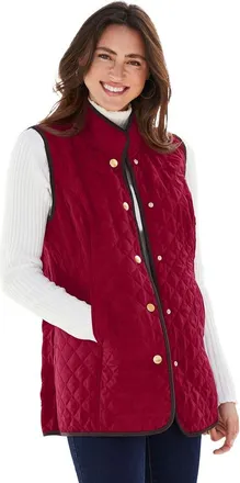 Jessica London Quilted Vest in Rich Burgundy at Nordstrom, Size 30