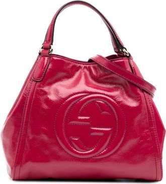 Gucci Pre-owned Womens Soho Tote Bag Embossed Logo - Poppy Leather - One Size