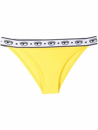 Chiara Ferragni logo-tape detail bikini bottom - women - Spandex/Elastane/Polyamide/Polyamide/Spandex/Elastane - 4 - Yellow