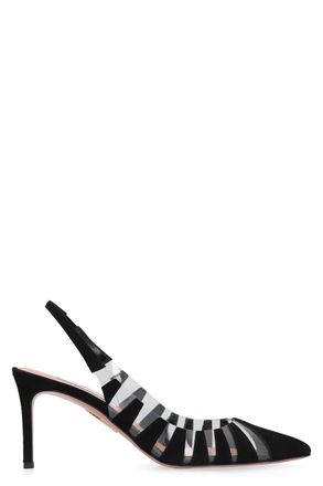 Aquazzura Womens Pvc And Leather Slingback Sandals Hot Rumor - Black - Size EU 36