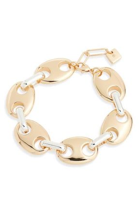 Open Edit Puffy Mariner Link Bracelet in Silver- Gold at Nordstrom