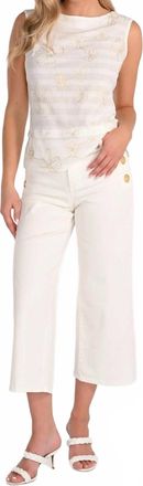 Frank Lyman Design Cropped Wide-Leg Pants In Off White