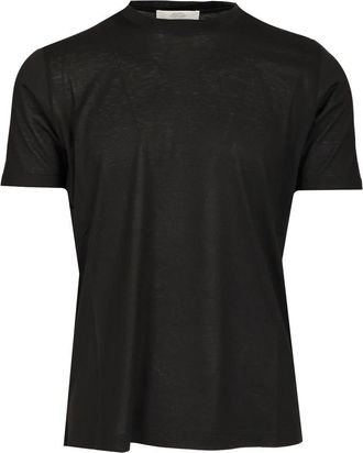 Mauro Ottaviani Zijden Jersey T-shirt - Heren - T-shirts - Zwart - XL - Tops