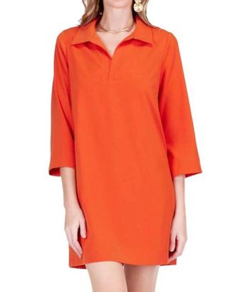 Jade Yoga Placket Bell Sleeve Dress In Spice