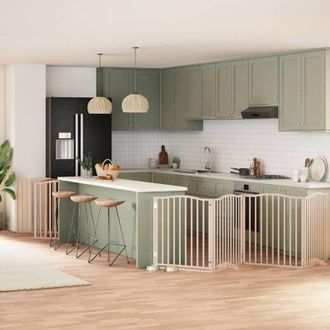 vidaXL Puerta Para Perros Plegable 12 Paneles Madera De &Aacute;lamo 960 Cm Vidaxl