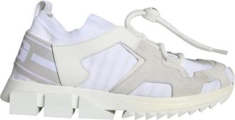 Dolce & Gabbana Gegroefde Zool Trekking Sneakers - Dames - Sneakers - Wit - 36 1/2 EU - Katoen - Schoenen