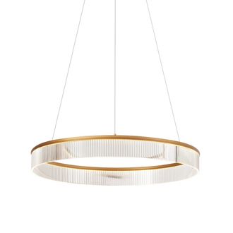 QAZQA Moderno L&aacute;mpara Colgante Moderna De Lat&oacute;n De 78 Cm Con Led Regulable En 3 Pasos - Anello Chandelier Acero /aluminio /pl&aacute;stico Redonda Incluye Led Max.