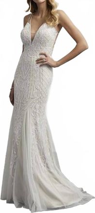 Adrianna Papell Bridal Dress In Ivory/ivory/nude