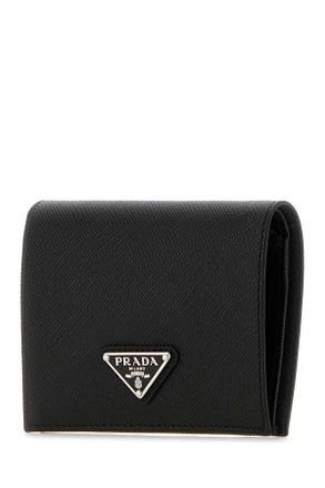 Prada Womens Black Leather Wallet F0632 Portafogli