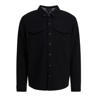 Vince Light Jackets, male, Blue, L, Blue Overshirt Jacket Aw25