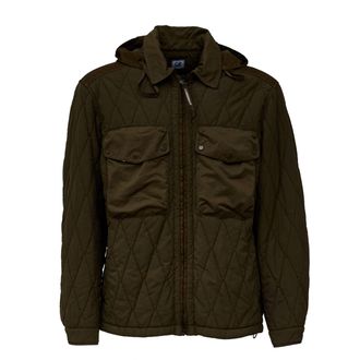 C.P. Company GD Liner Mixed Goggle Jacket with Quilted Diamond Pattern