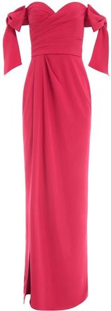Marchesa off-shoulder gown - women - Polyester/Spandex/Elastane - 6 - Pink