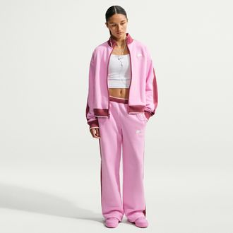 Nike Womens Studio Fleece Medium Weight Mid-Rise Track Pants in Pink | IO2302-621