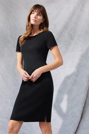Ming Wang Short Sleeve Knit Dress in Black at Nordstrom, Size Xx-Small