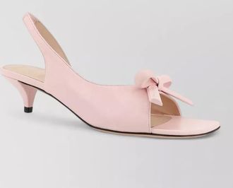 Dior kitten heel open toe pumps bow detail