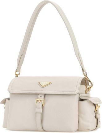 Prada Womens Nappa Leather Shoulder Bag Beige