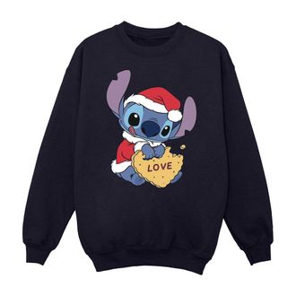 Disney Dames/Dames Lilo And Stitch Kerstmis Love Biscuit Sweatshirt (Marineblauw)