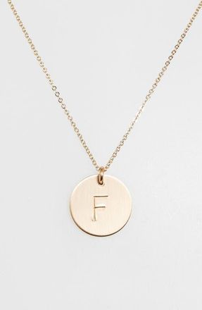 Nashelle 14k-Gold Fill Initial Disc Necklace in 14K Gold Fill F at Nordstrom