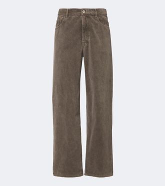 Auralee Pantalones anchos de pana de algod&oacute;n