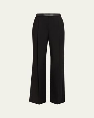 Loewe Leather Logo-Band Straight-Leg Tailored Trousers