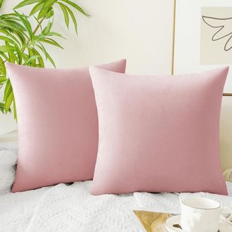 OEM Paquete De Dos Fundas De Coj&iacute;n De Terciopelo, Fundas De Almohada Decorativas, Fundas De Coj&iacute;n De Color Liso, Adecuadas Para Sof&aacute;s, Salas De Estar, Dor