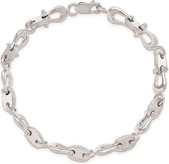 Diamond2Deal Sterling Silver Rhodium-plated Polished Mariners Link Bracelet 8