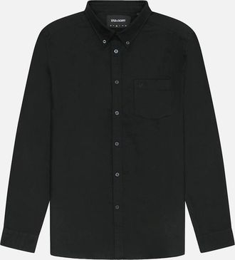 Lyle & Scott Mens Lyle & Scott Tonal Plain Oxford Shirt - Black - Size: Regular/40
