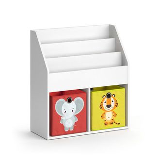 Vicco Estanter&iacute;a Infantil Luigi, Blanco, 72 X 79 Cm Con 2 Cajas Plegables Opt.2 Vicco