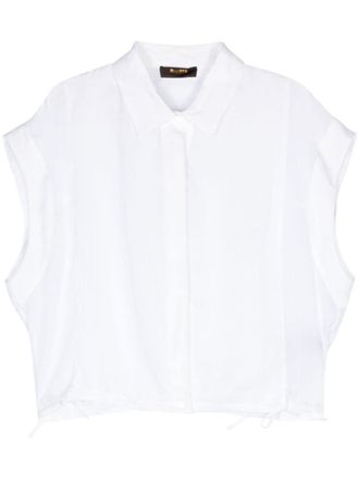 Moorer Jessy-LHR ramie blouse - Wit