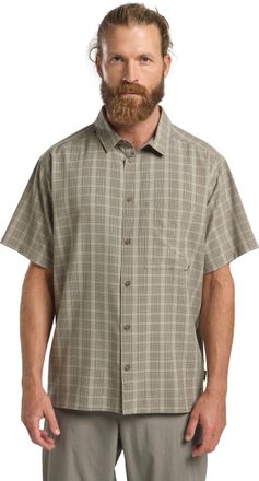 Jack Wolfskin Funktionshemd JACK WOLFSKIN MESETA SHIRT M, Herren, Gr. M, N-Gr, beige (check stone), Single Jersey, Obermaterial: 100% Polyester, Hemden Funktionshem