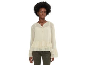 Sanctuary There She Goes Blouse Womens Clothing Vintage Ivory : LG (US 10-12), Viscose