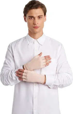 Coolibar Ouray Fingerless UV Sun Gloves, UPF 50+ Sun Protection in Beige at Nordstrom, Size X-Large
