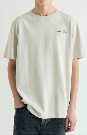 Scalpers Contrasting Embroidered T-Shirt Relaxed in Beige at Nordstrom, Size Xx-Large