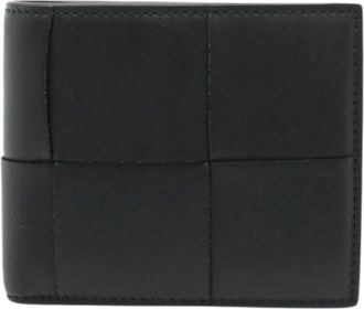 Bottega Veneta Pre-owned Cassette Leren Bifold Portemonnee - Dames - Vintage Accessoires - Zwart - ONE Size - Leer - Vintage