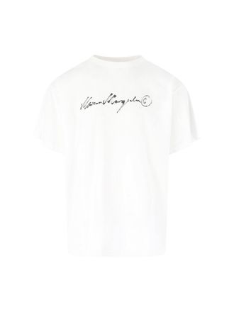 Maison Margiela White Cotton Logo T-Shirt