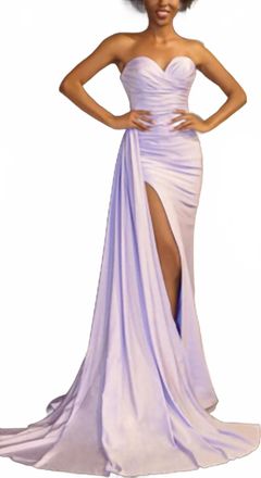 Portia & Scarlett Strapless Bodycon Dress With Side Slit In Ice
