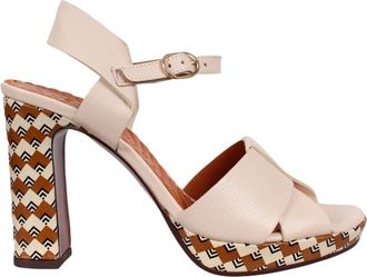 Chie Mihara Leren sandaal - Dames - Sandalen met hakken - Wit - 39 EU - Leer - Schoenen