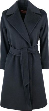 Max Mara Jassen, Dames, Zwart, XS, Wol, Zwarte wollen jas