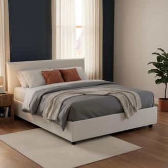 Talamo Italia Talamo Italia Cama Matrimonial Bice, Cama Contenedor Con Tapizado En Ecopiel, 100% Made In Italy, Apertura Frontal, Adecuado Para Colch&oacute;n Cm 160x200, 