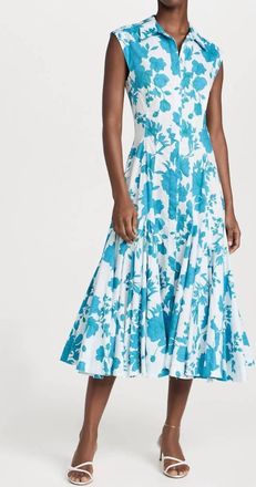 Misa Charlotte Midi Dress In Turquoise Floral