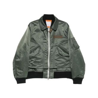 sacai Heren, Jassen, Groen, Maat: M Satijn